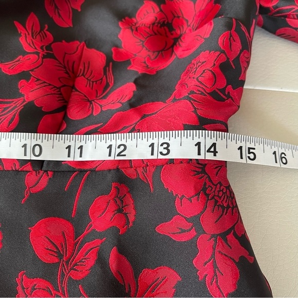 Talbots special occasion floral jacquard dress Size 2P black red NWT - Picture 13 of 14